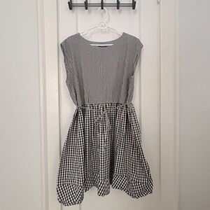 Madewell Gingham Tie Front Dress XL